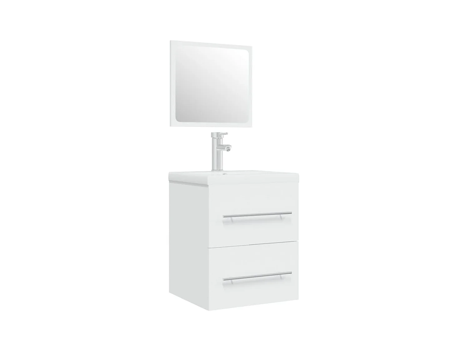 Mobile lavabo con vasca integrata 41 x 385 x 48 cm in legno lamellare bianco 02_0006858