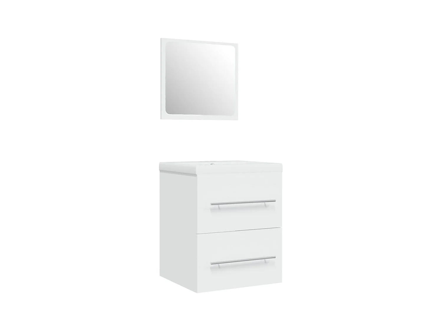 Mobile lavabo con vasca integrata 41 x 385 x 48 cm in legno lamellare bianco 02_0006858