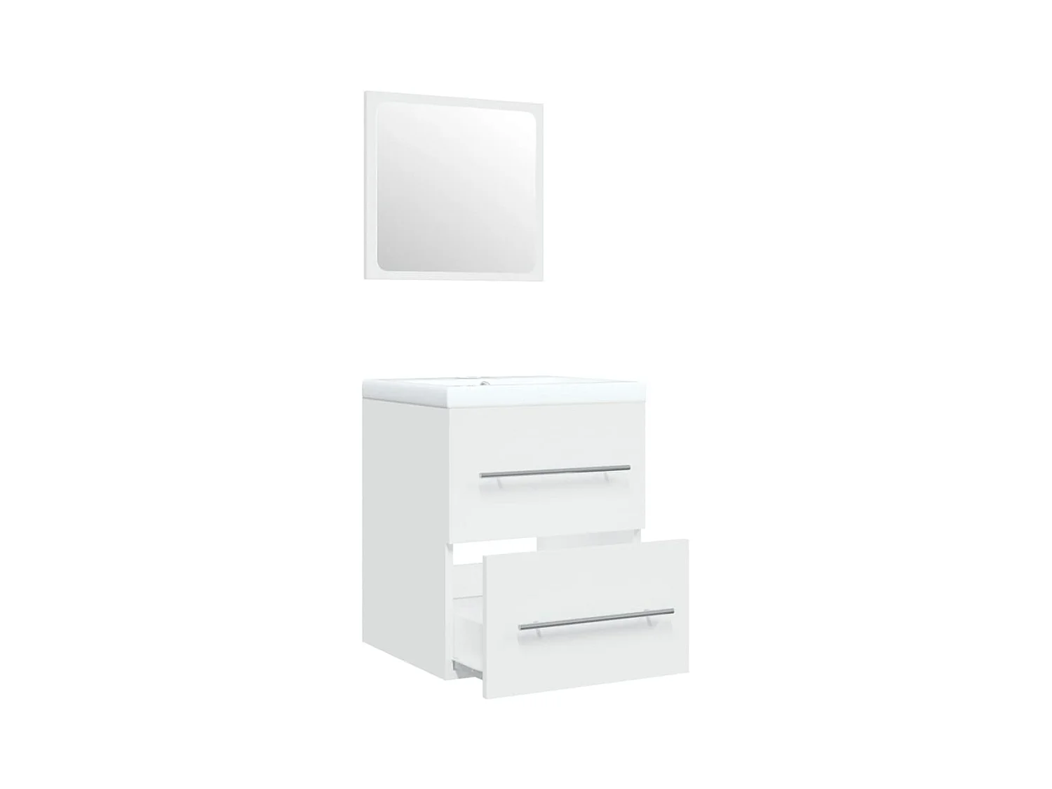 Mobile lavabo con vasca integrata 41 x 385 x 48 cm in legno lamellare bianco 02_0006858