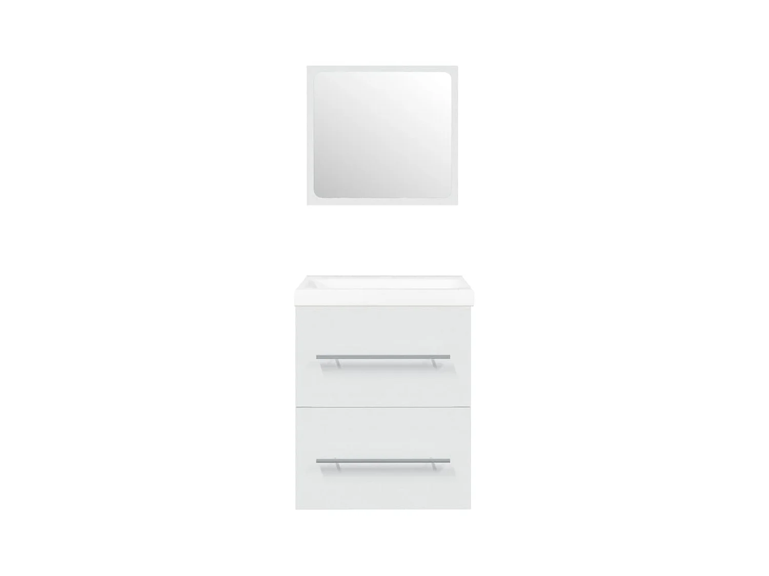 Mobile lavabo con vasca integrata 41 x 385 x 48 cm in legno lamellare bianco 02_0006858