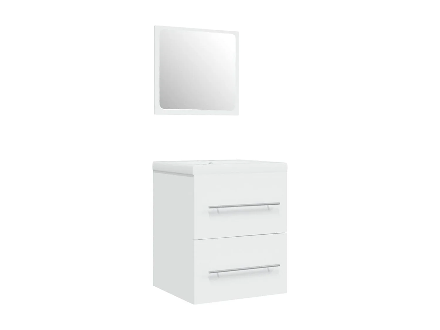 Mobile lavabo con vasca integrata 41 x 385 x 48 cm in legno lamellare bianco 02_0006858