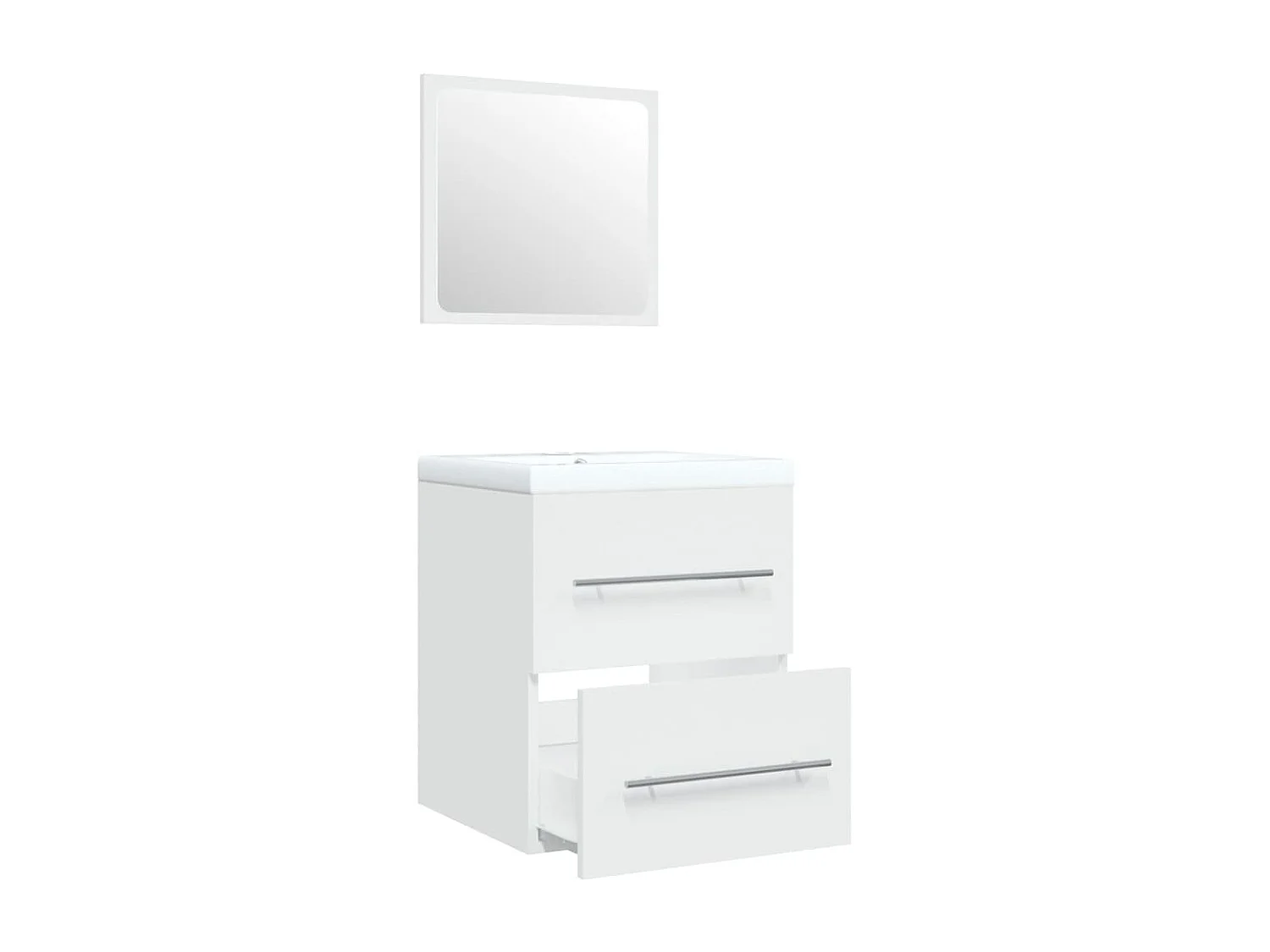 Mobile lavabo con vasca integrata 41 x 385 x 48 cm in legno lamellare bianco 02_0006858
