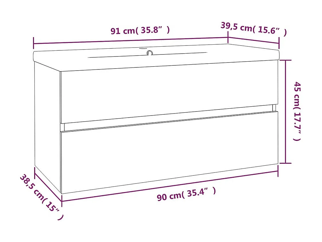 Mueble de fregadero con lavabo integrado de madera contrachapada de roble ahumado 02_0006871