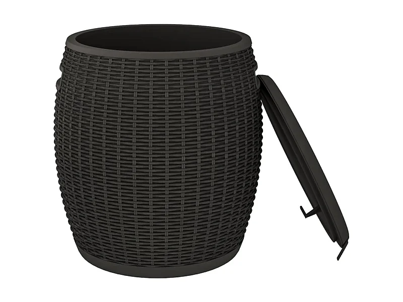 Caixa para armazenamento de móveis de jardim 4 em 1 polipropileno preto 02_0013036