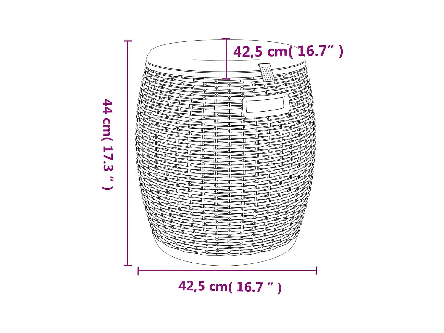 Caja de almacenaje para muebles de jardín 4 en 1 polipropileno negro 02_0013036