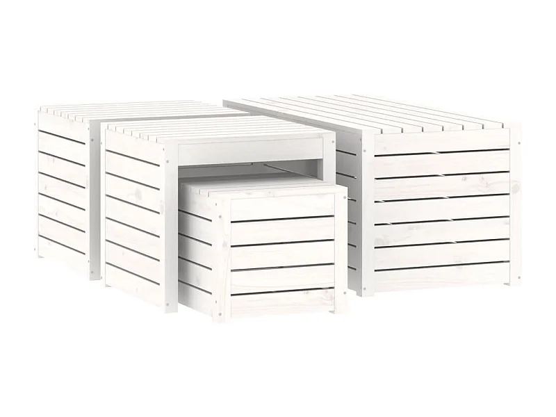 Ensemble de boîtes de bois blanche 101 x 50.5 x 46.5 cm 02_0013179