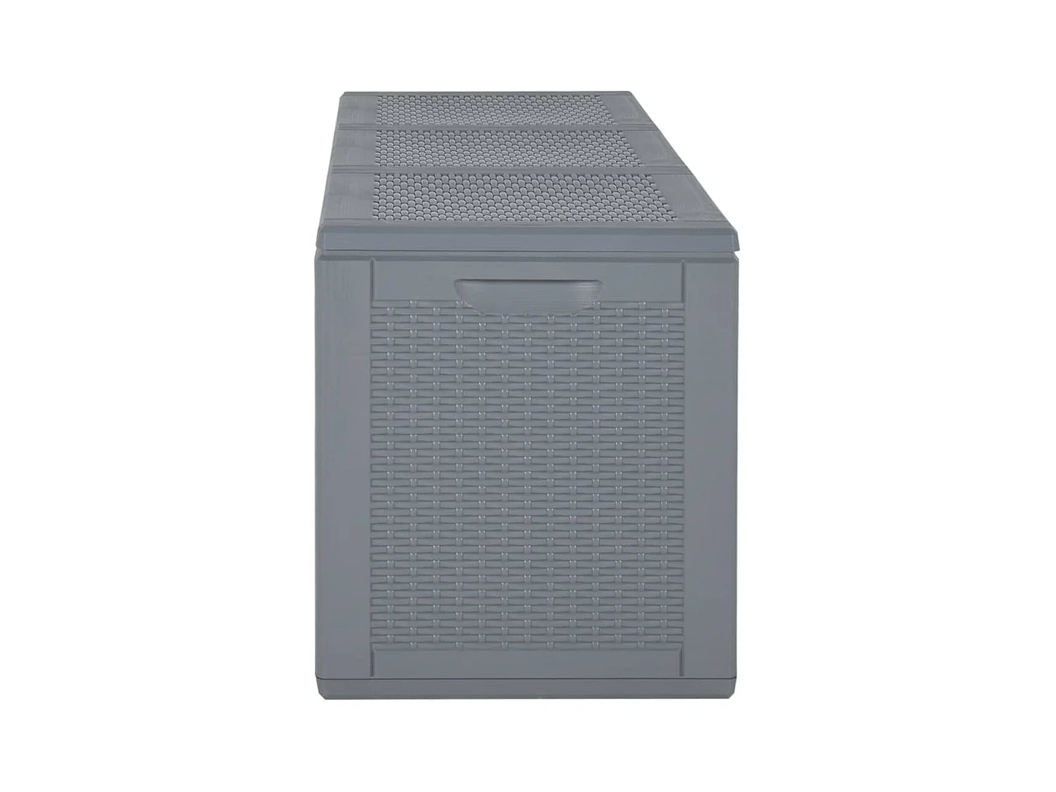 Baúl para muebles de jardín almacenaje gris PP ratán 270 litros 02_0013091