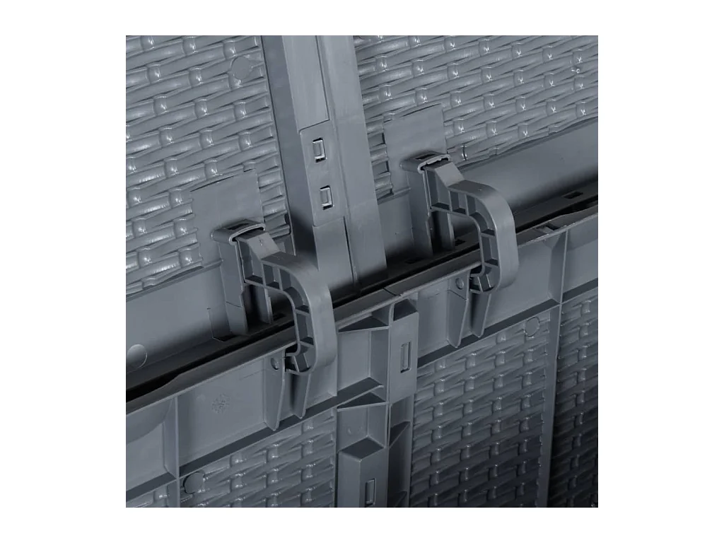 Baúl para muebles de jardín almacenaje gris PP ratán 270 litros 02_0013091