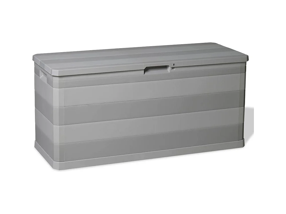 Baúl de almacenamiento para muebles de jardín 117 x 45 x 56 cm gris 02_0013079