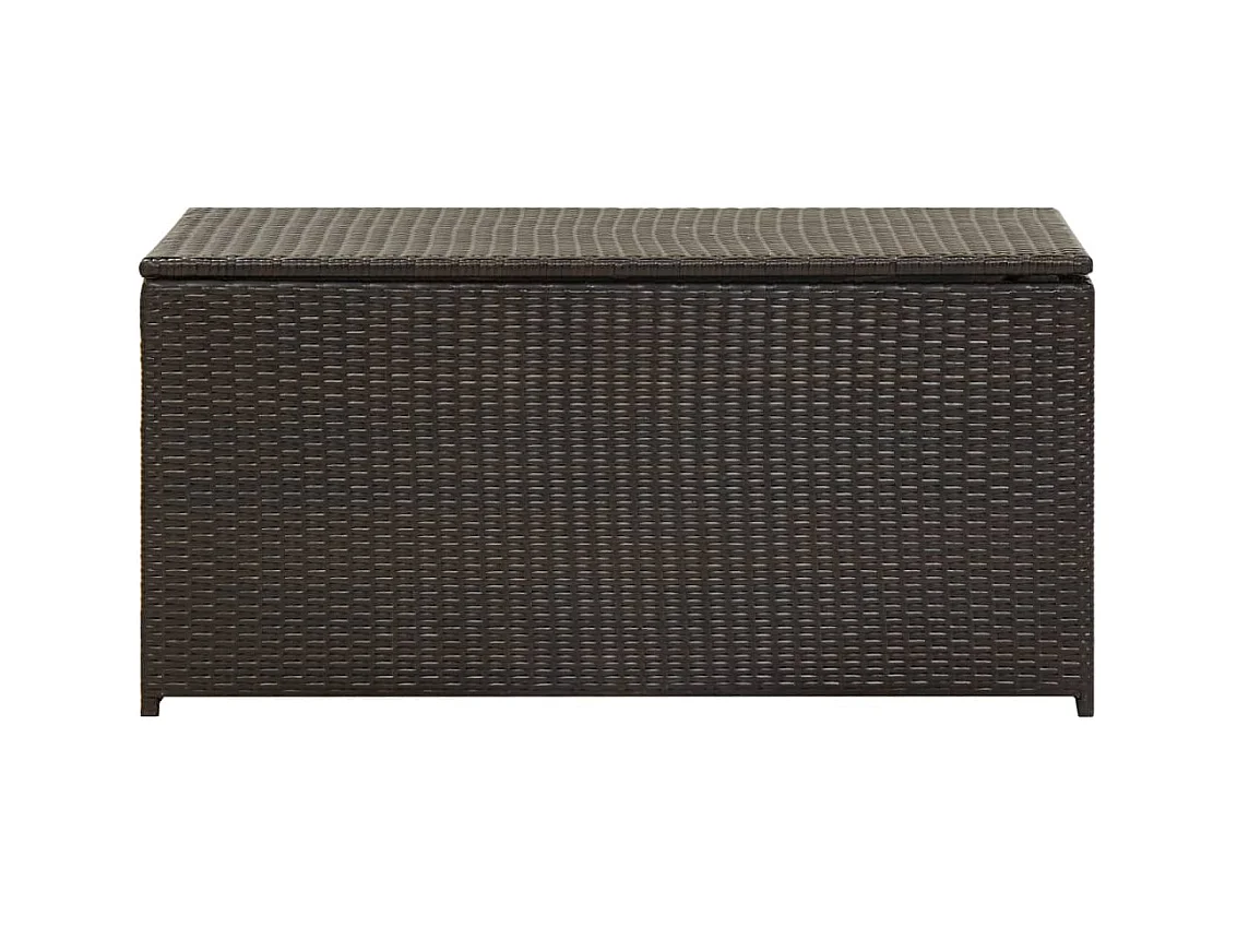 Cassetta portaoggetti da giardino in resina intrecciata 100 x 50 x 50 cm marrone 02_0013117