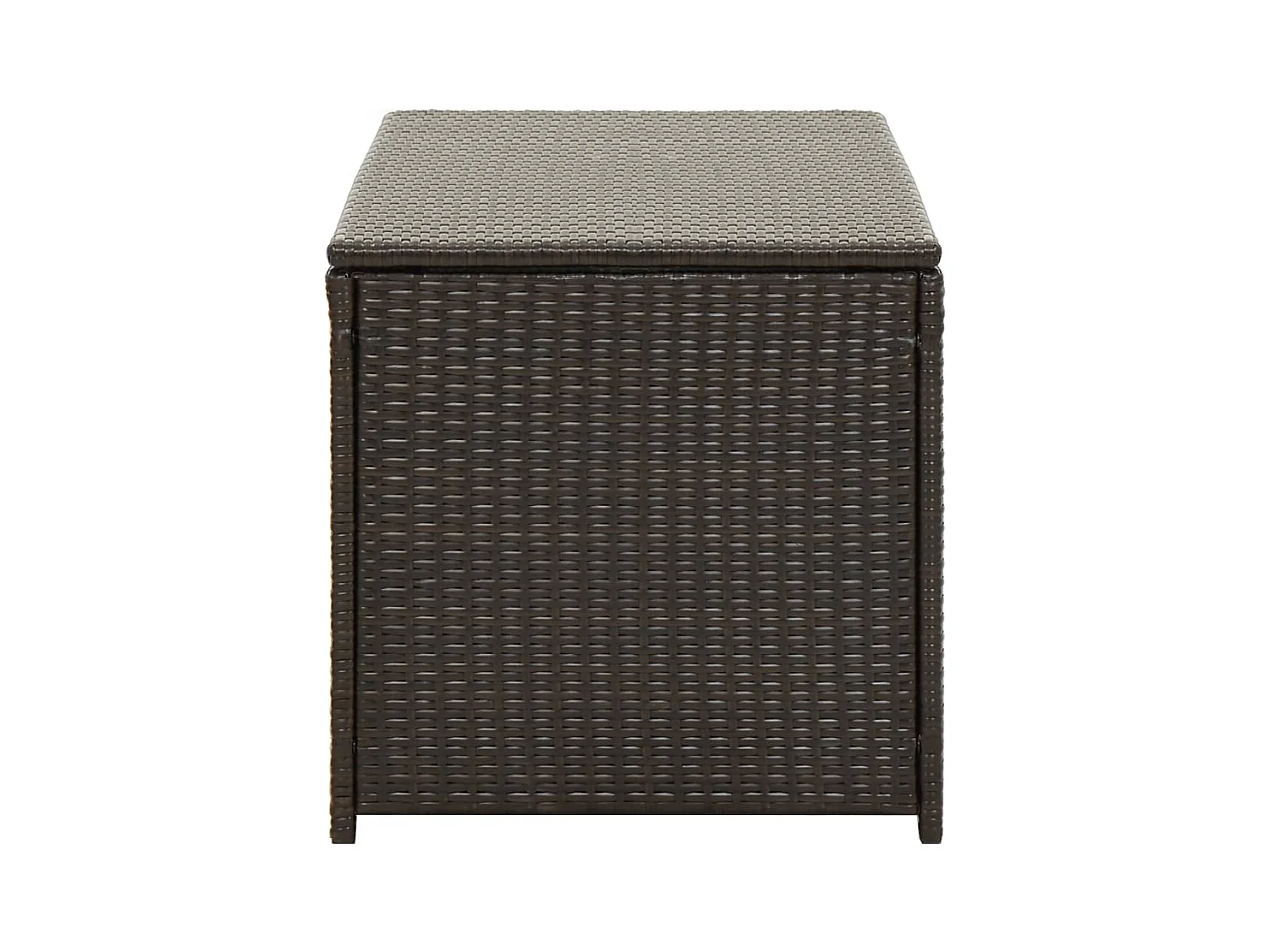 Cassetta portaoggetti da giardino in resina intrecciata 100 x 50 x 50 cm marrone 02_0013117