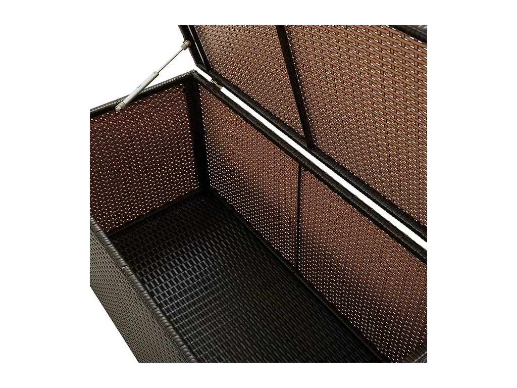 Cassetta portaoggetti da giardino in resina intrecciata 100 x 50 x 50 cm marrone 02_0013117