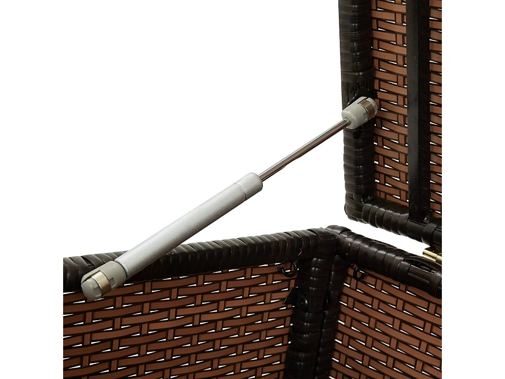 Cassetta portaoggetti da giardino in resina intrecciata 100 x 50 x 50 cm marrone 02_0013117