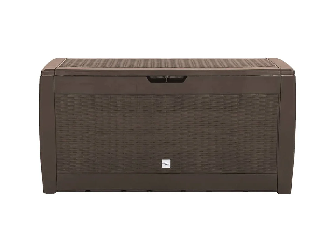 Caja de almacenamiento de jardín marrón 119 x 48 x 60 cm polipropileno 02_0013135