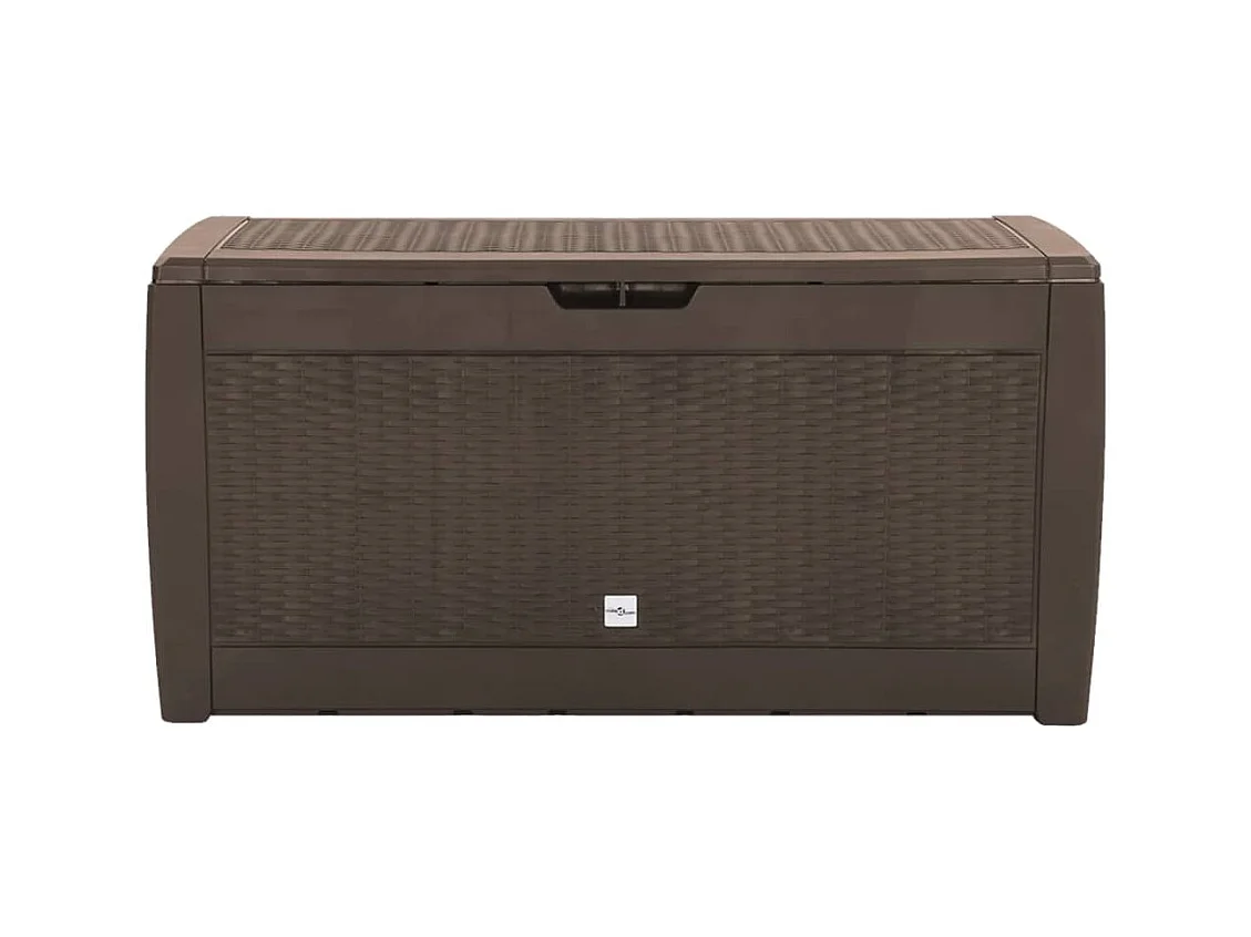 Caja de almacenamiento de jardín marrón 119 x 48 x 60 cm polipropileno 02_0013135