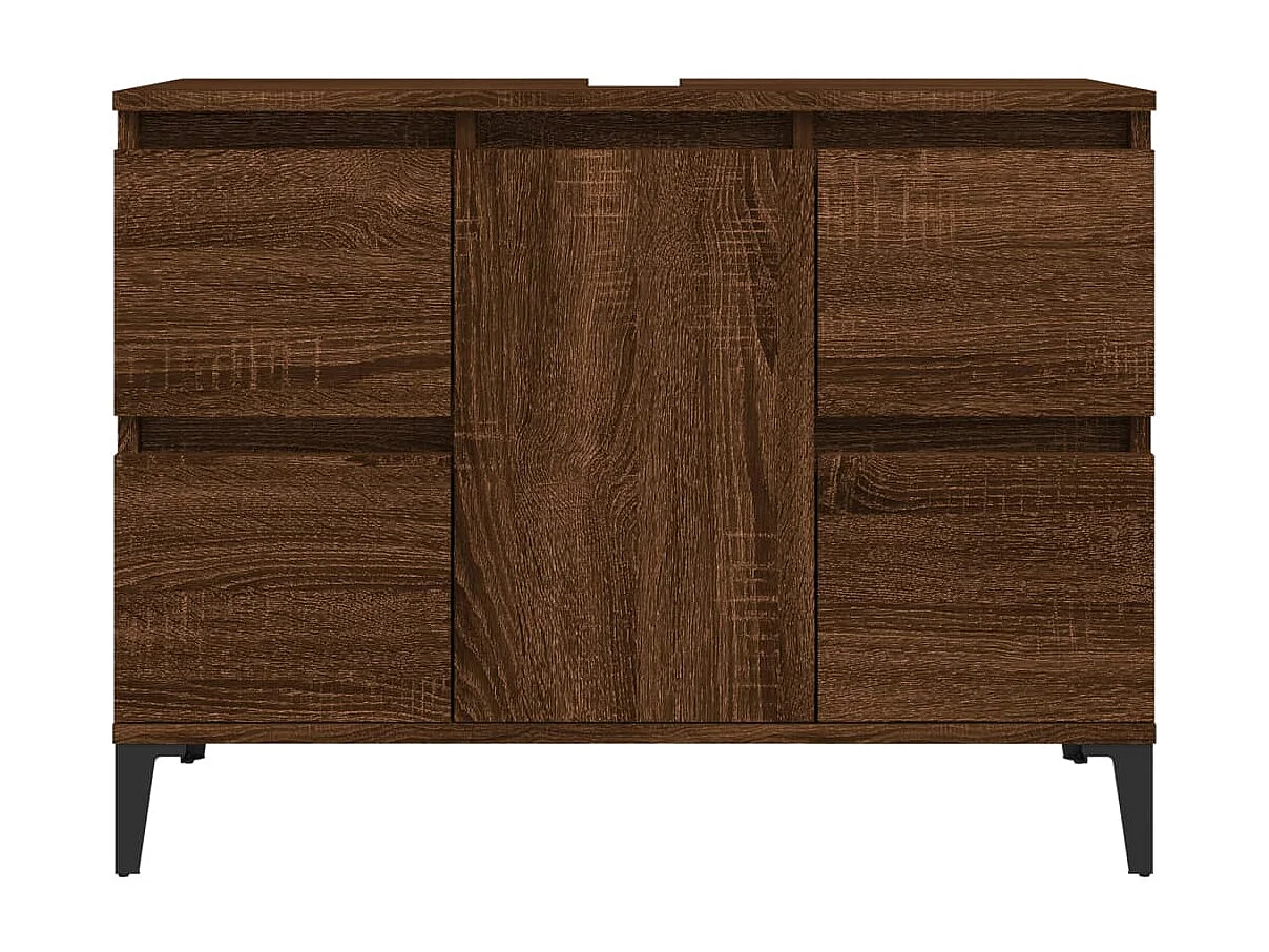 Meuble d'évier armoire de bois beige 80 x 33 x 60 cm 02_0006827