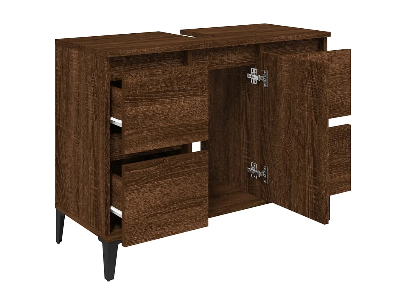 Meuble d'évier armoire de bois beige 80 x 33 x 60 cm 02_0006827