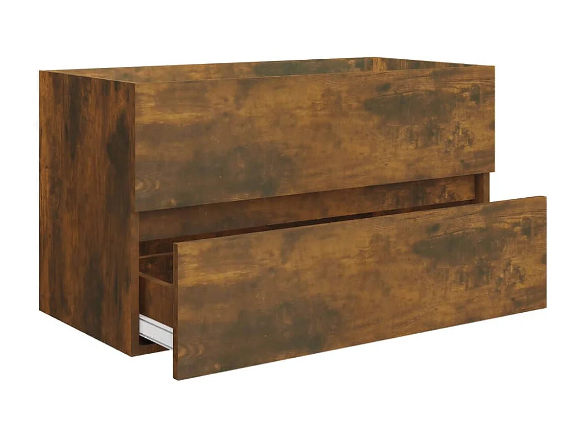 Mobile lavabo da bagno con lavabo integrato e rubinetto 81 x 39 x 18 cm MDF marrone 02_0006874