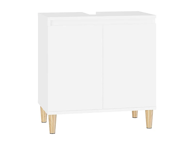 Móvel de pia sob a pia do banheiro 58 x 33 x 60 cm madeira projetada branca 02_0006805