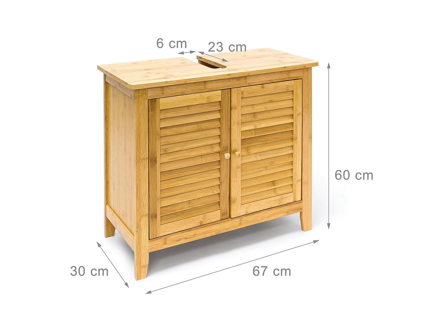 Mueble bajo lavabo de bambú con dos puertas 3213061