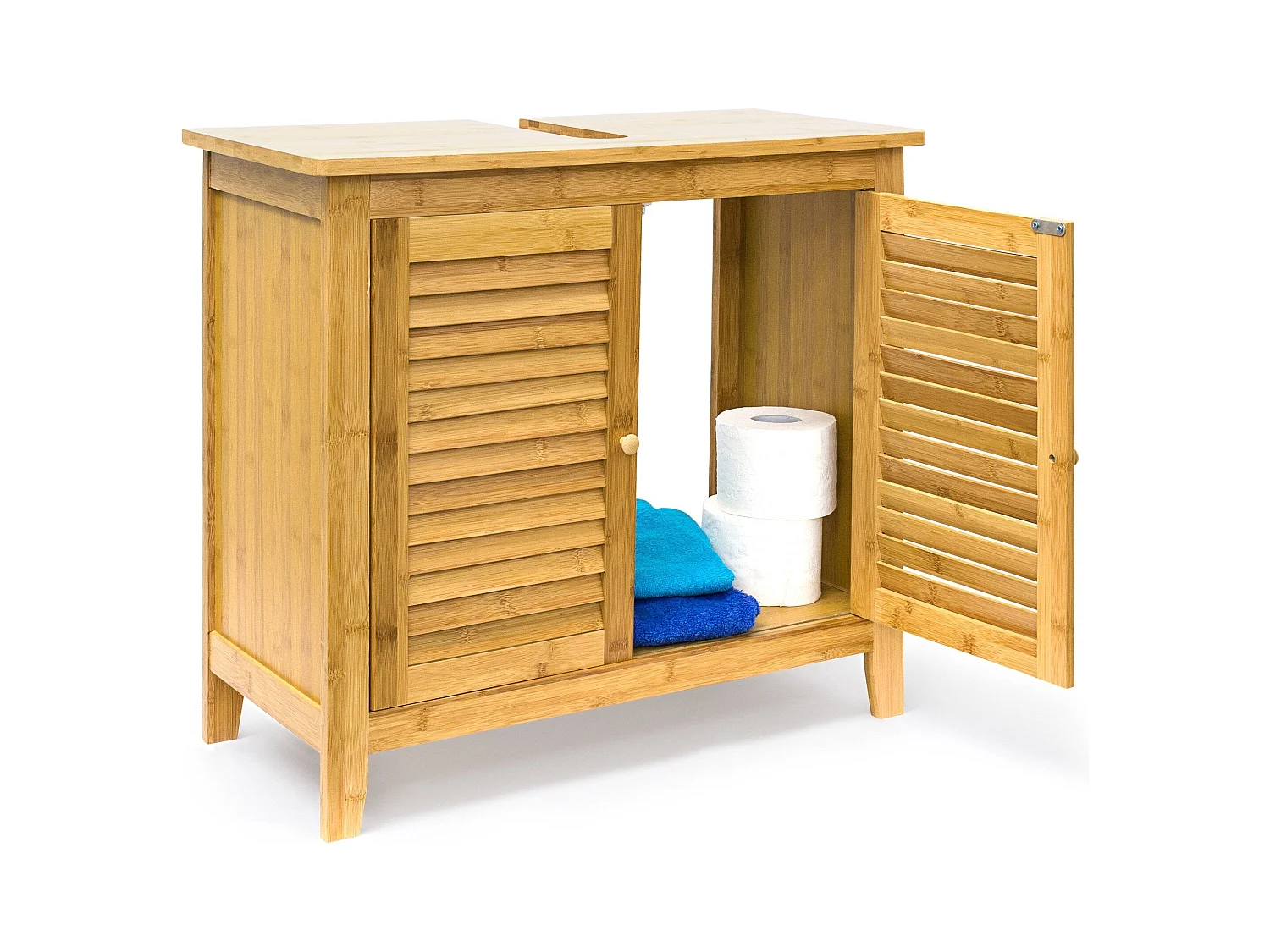 Mueble bajo lavabo de bambú con dos puertas 3213061