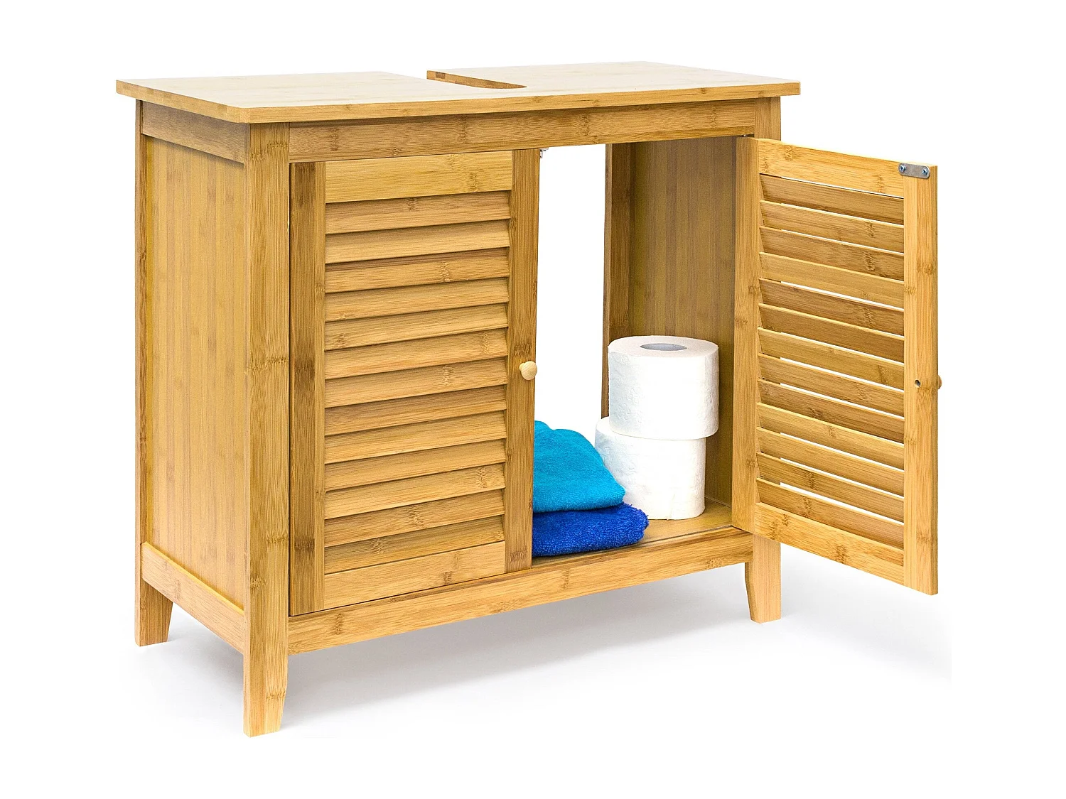 Mueble bajo lavabo de bambú con dos puertas 3213061