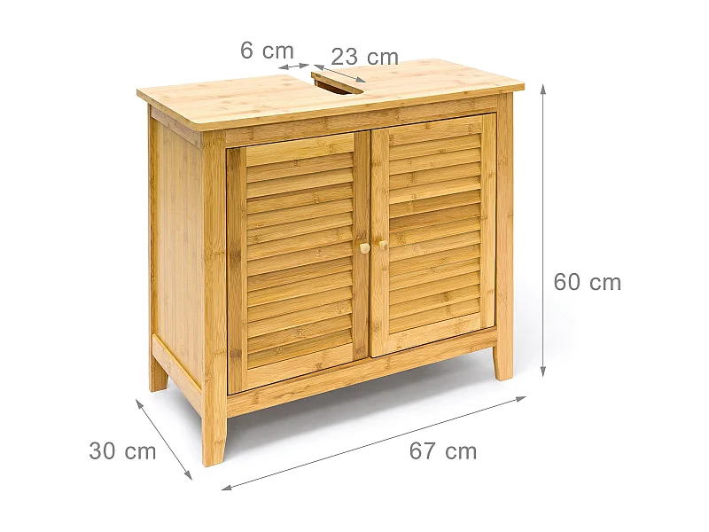 Mueble bajo lavabo de bambú con dos puertas 3213061