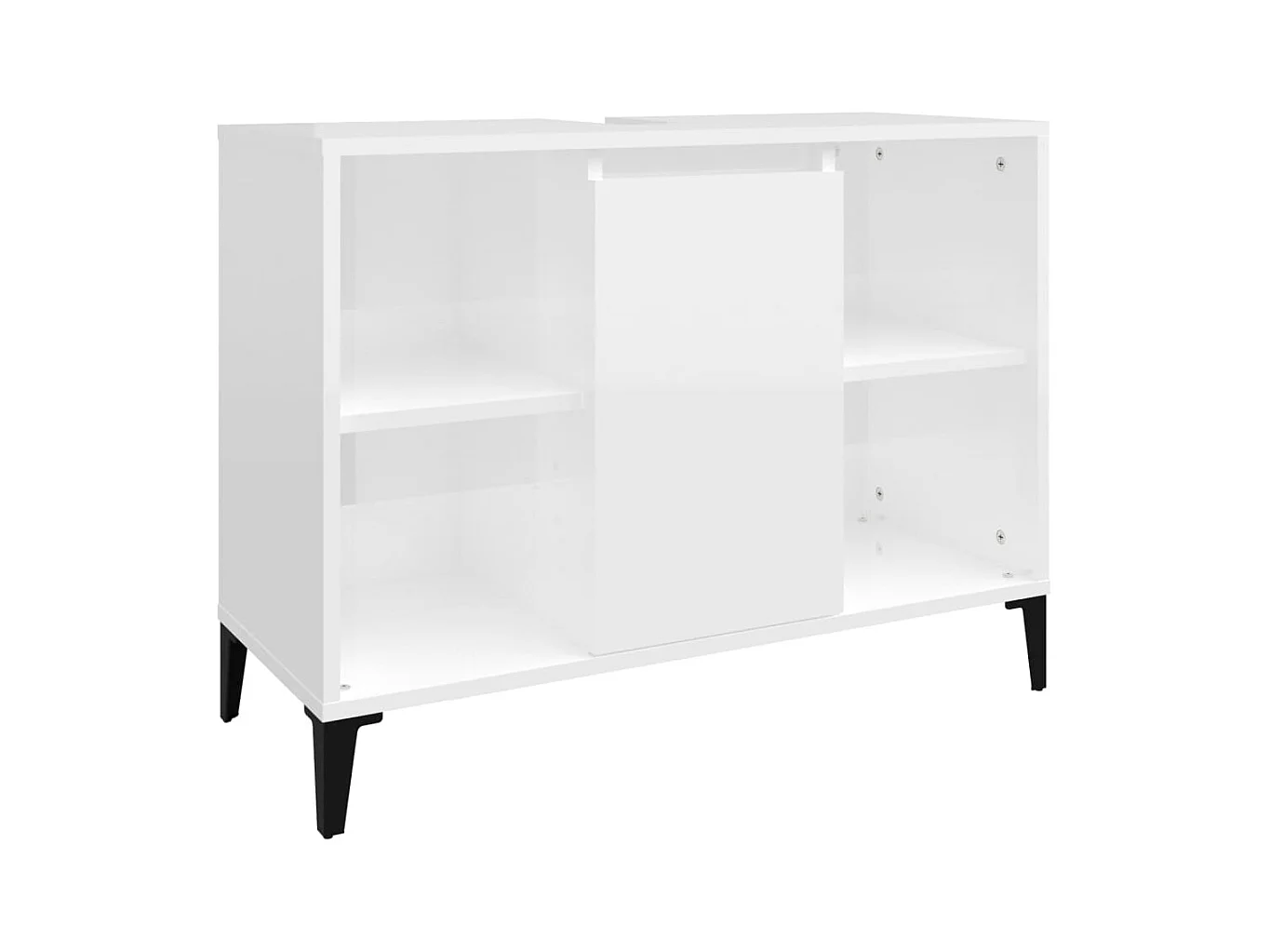 Móvel para pia de banheiro 80 x 33 x 60 cm madeira projetada branca brilhante 02_0006813