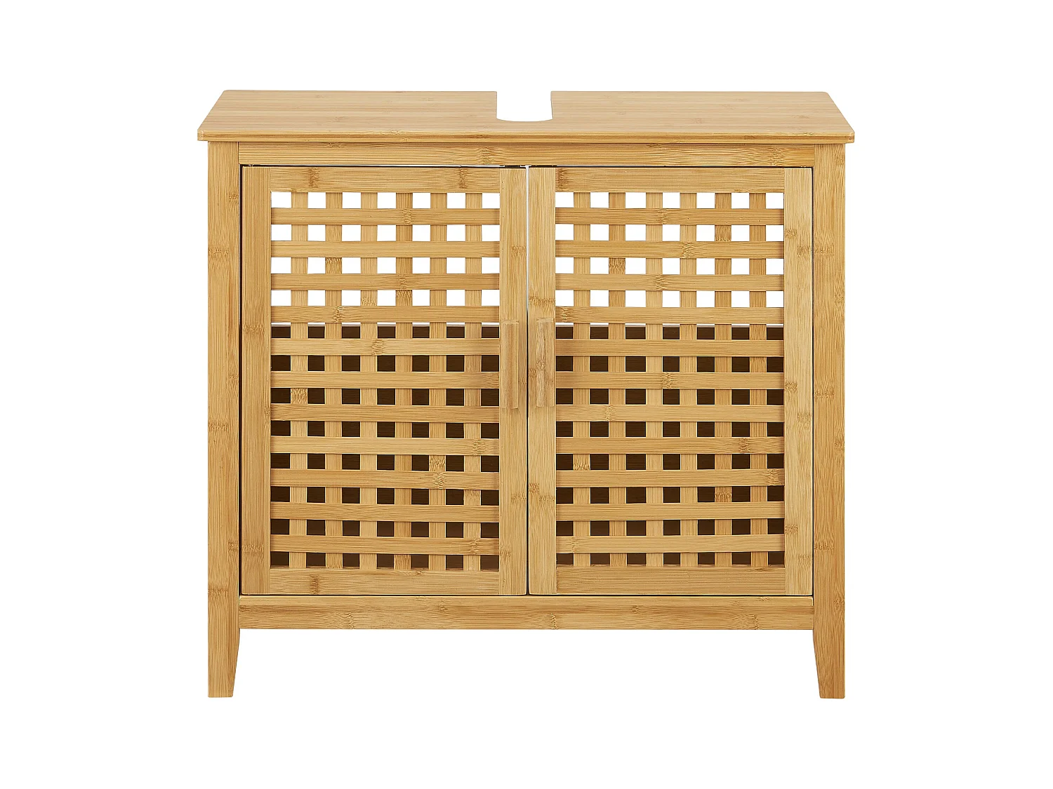 Móvel lavatório com 2 portas 60 x 67 x 30 cm em bambu 03_0007739