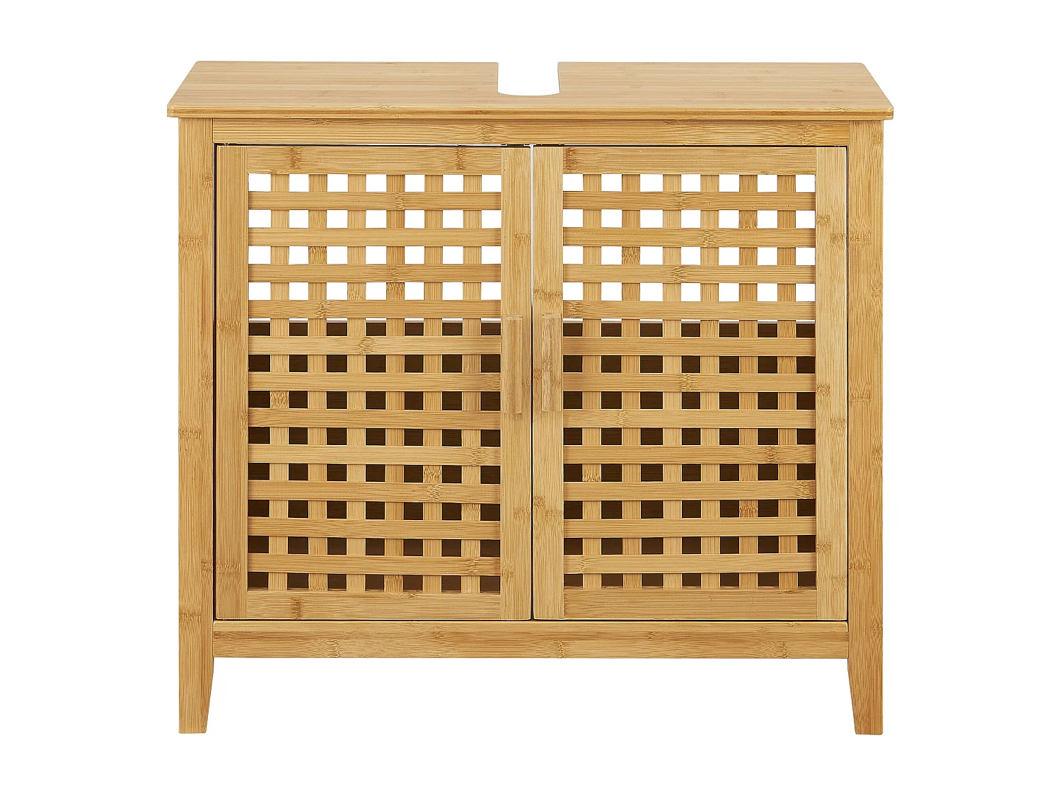 Mueble bajo lavabo con 2 puertas 60 x 67 x 30 cm en bambú 03_0007739