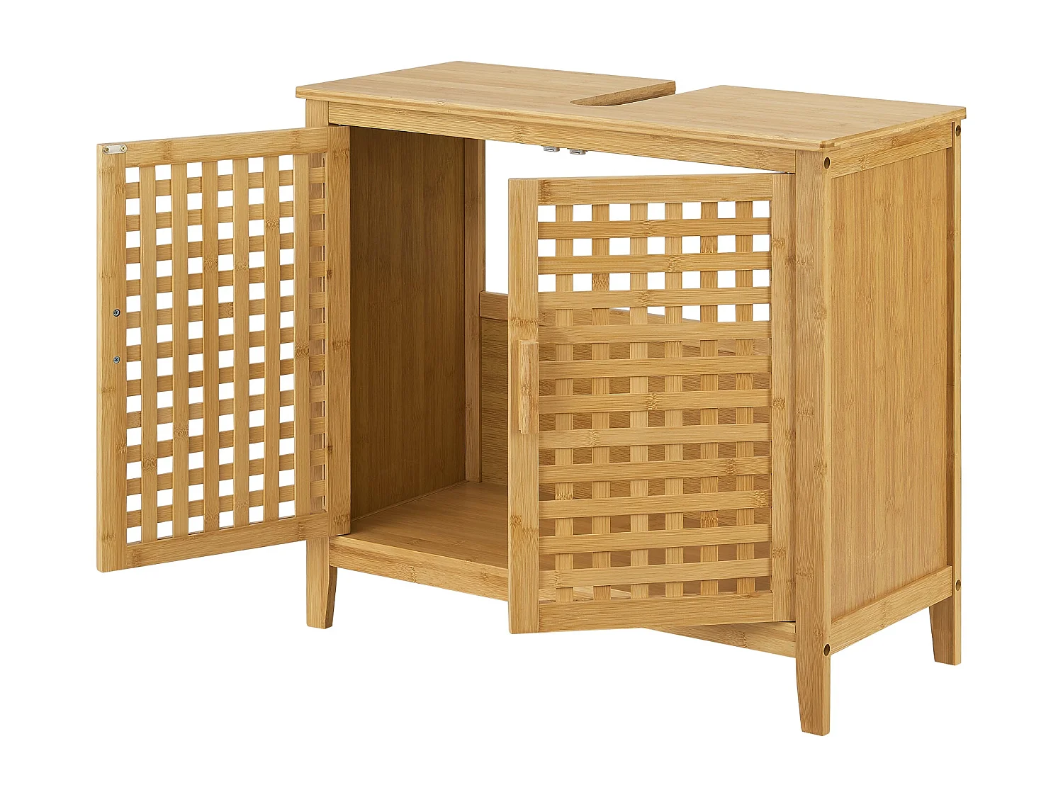 Mueble bajo lavabo con 2 puertas 60 x 67 x 30 cm en bambú 03_0007739