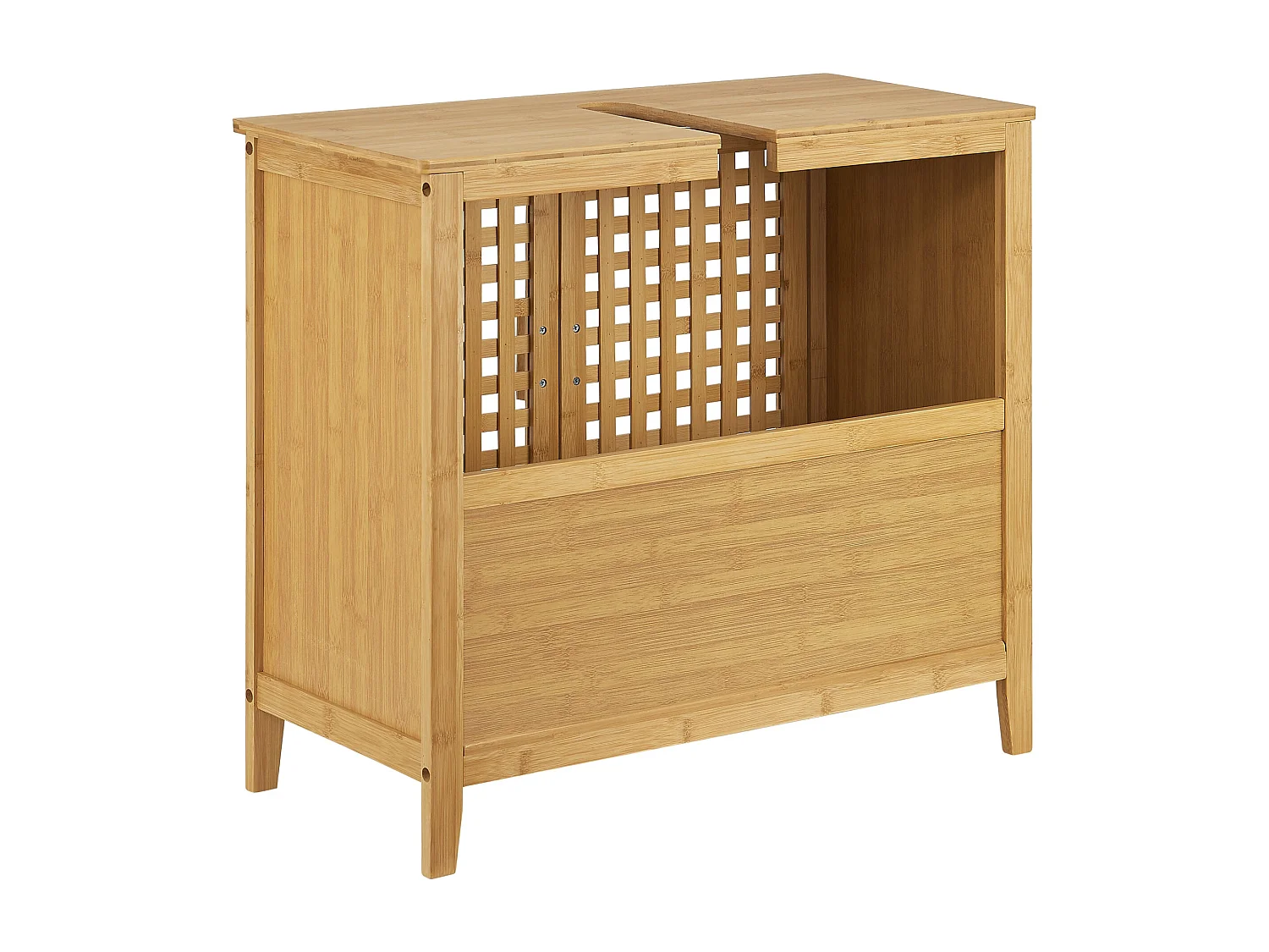 Mueble bajo lavabo con 2 puertas 60 x 67 x 30 cm en bambú 03_0007739