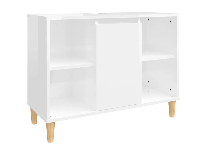 Móvel lavatório para lavatório 80 x 33 x 60 cm madeira engenharia branco brilhante 02_0006814