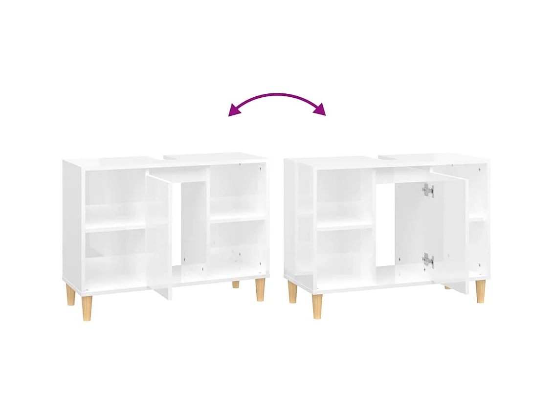 Mobile portalavabo 80 x 33 x 60 cm multistrato bianco lucido 02_0006814