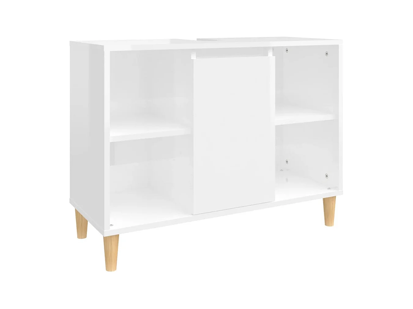 Móvel lavatório para lavatório 80 x 33 x 60 cm madeira engenharia branco brilhante 02_0006814