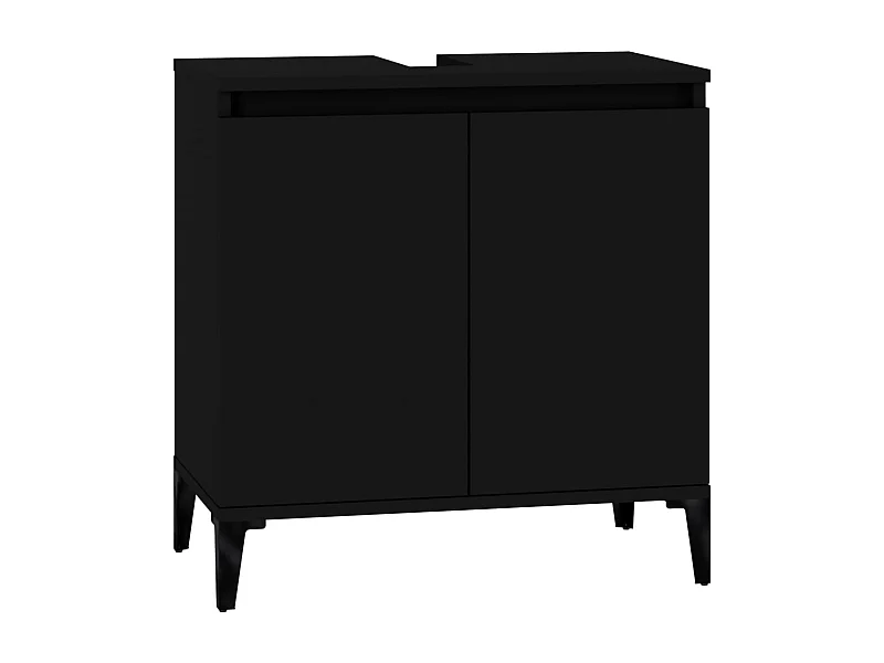 Meuble d'évier noir 58 bois marron 58 x 33 x 60 cm 02_0006841