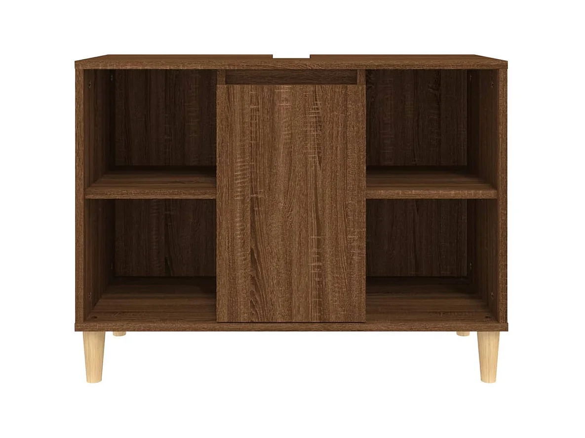 Meuble d'évier sous lavabo bois marron 80 x 33 x 60 cm 02_0006828