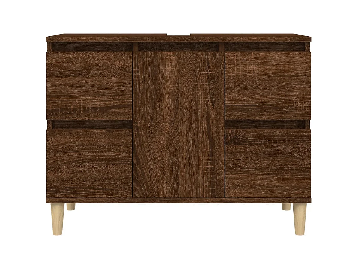 Meuble d'évier sous lavabo bois marron 80 x 33 x 60 cm 02_0006825