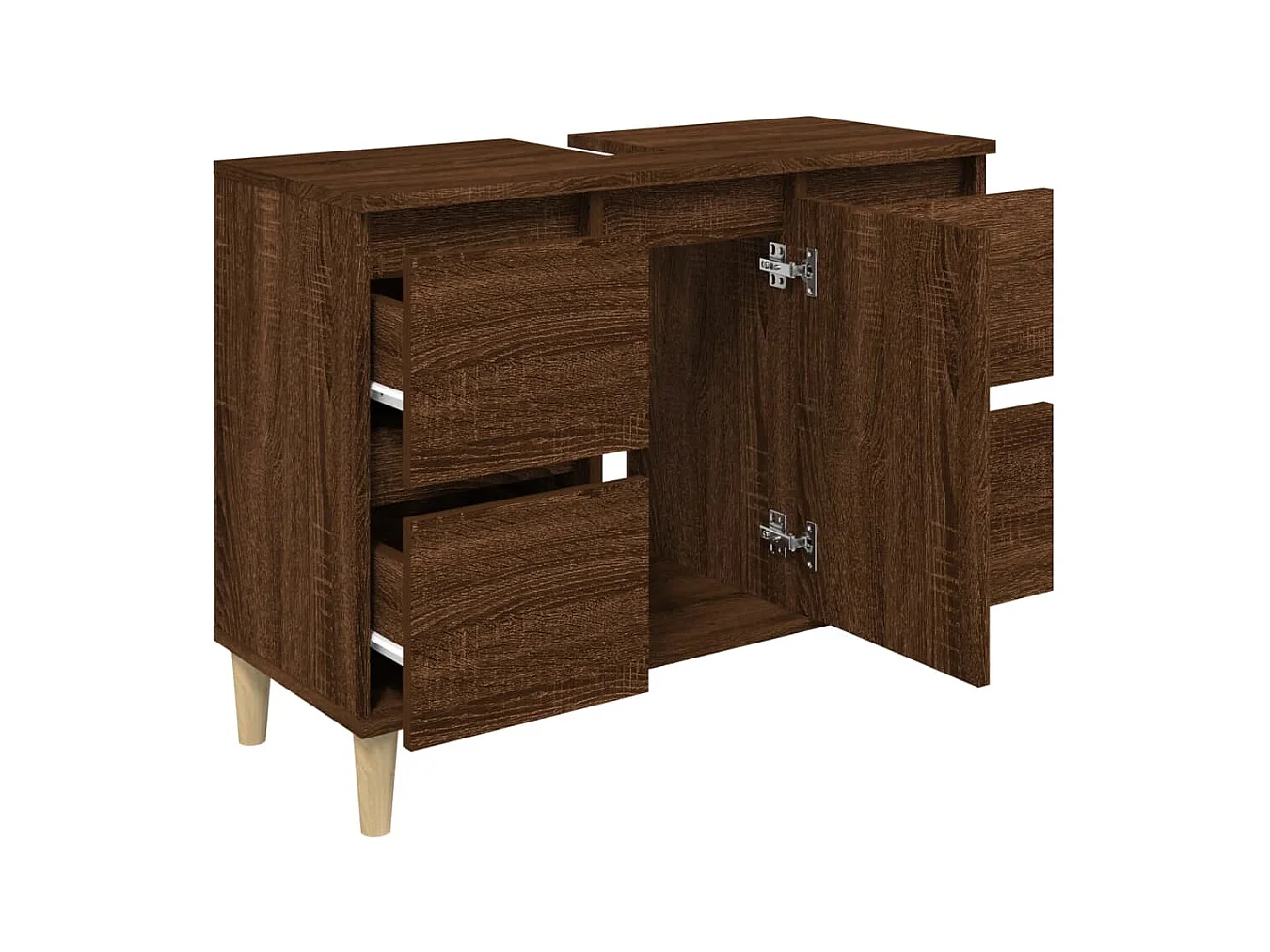 Meuble d'évier sous lavabo bois marron 80 x 33 x 60 cm 02_0006825