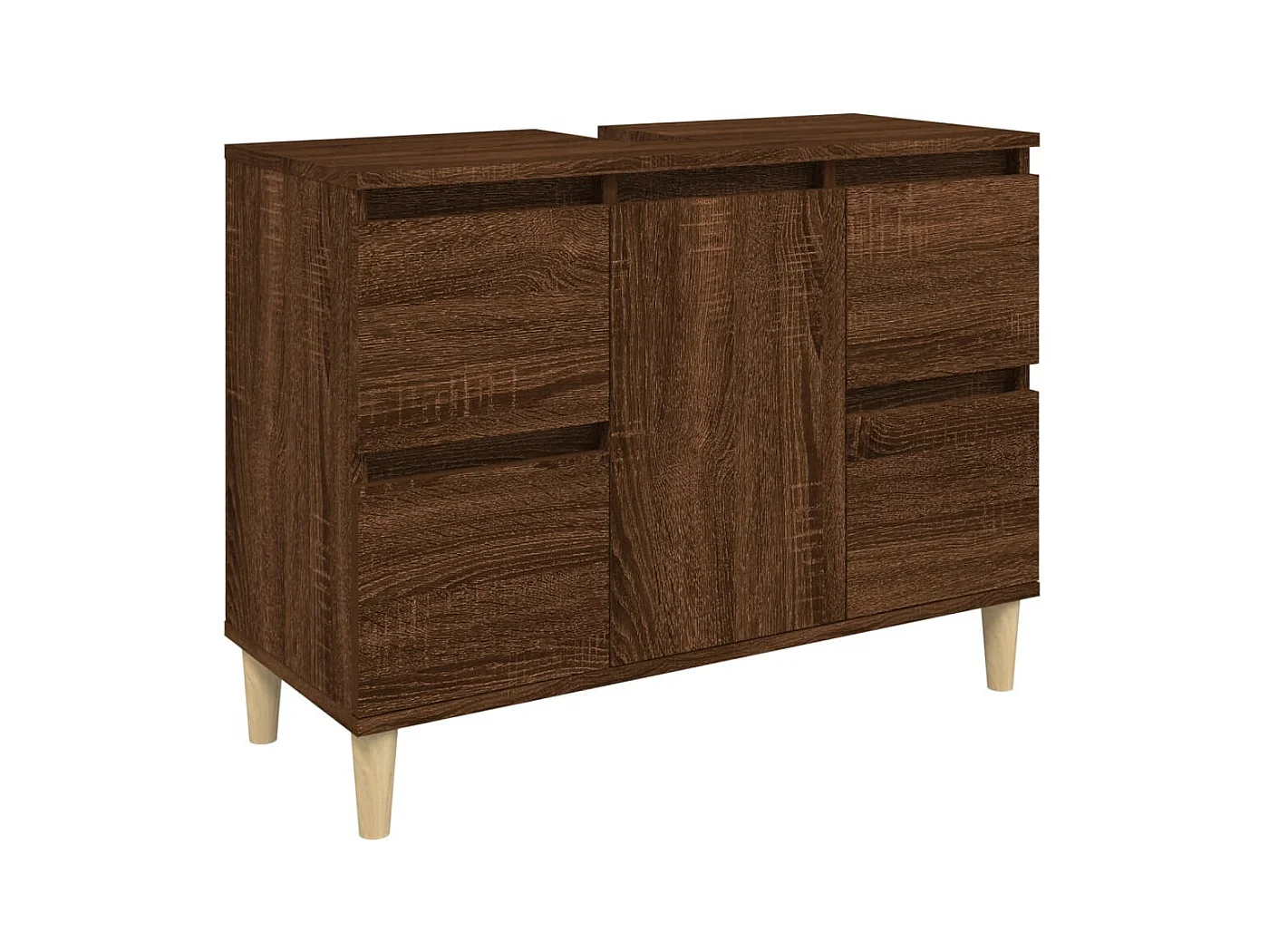 Mueble para lavabo de baño 80 x 33 x 60 cm madera contrachapada marrón 02_0006825