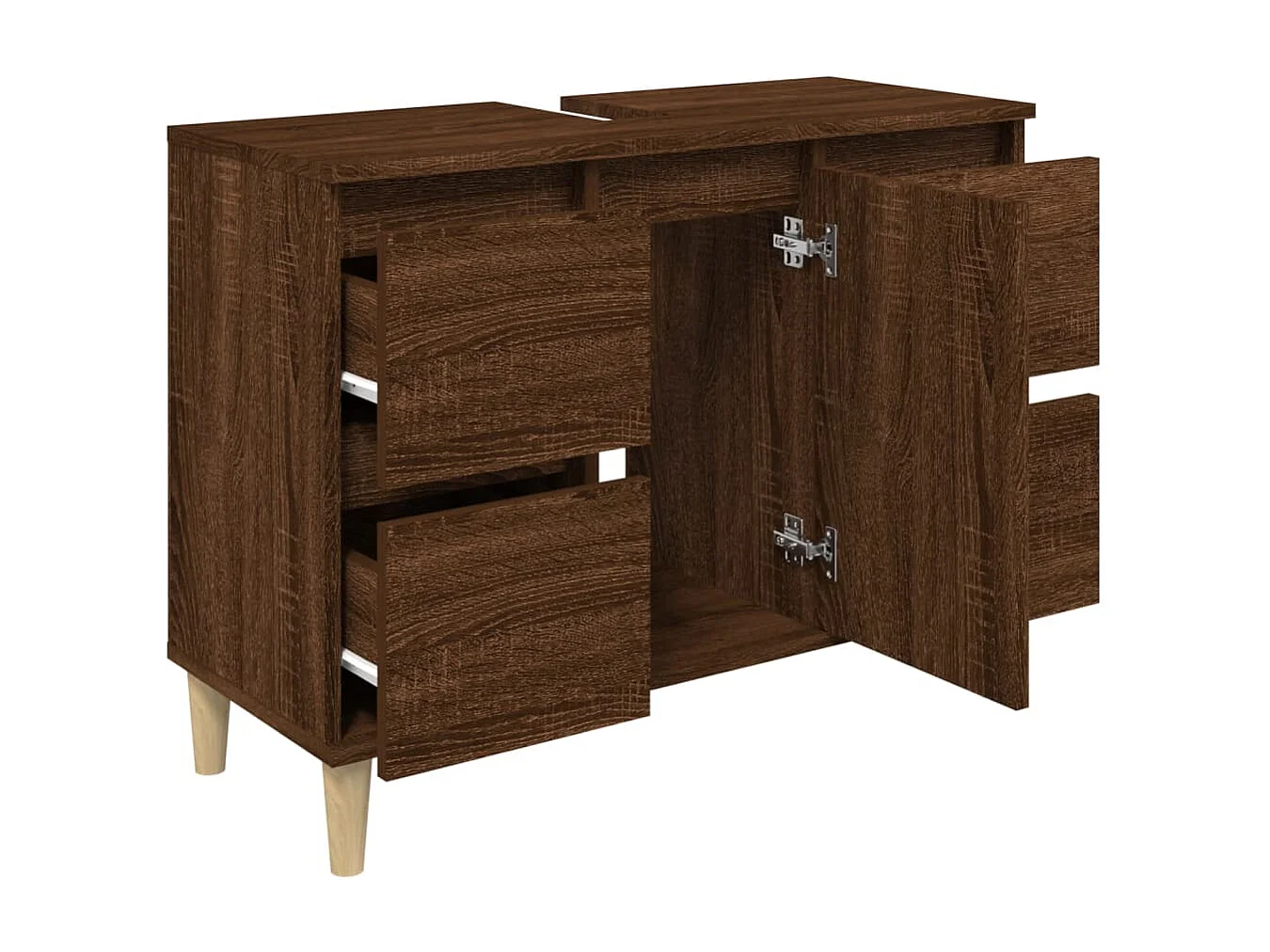 Mueble para lavabo de baño 80 x 33 x 60 cm madera contrachapada marrón 02_0006825