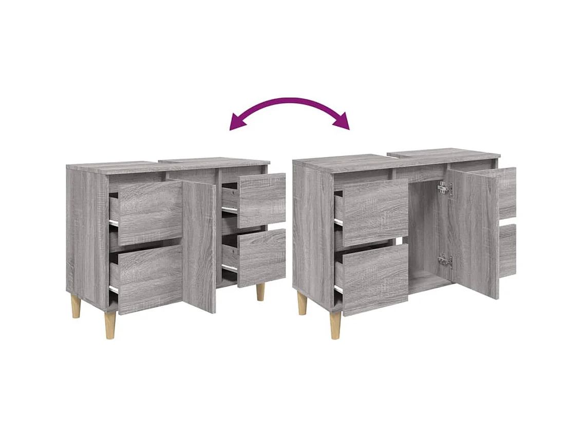 Meuble d'évier sous lavabo bois marron 80 x 33 x 60 cm 02_0006851