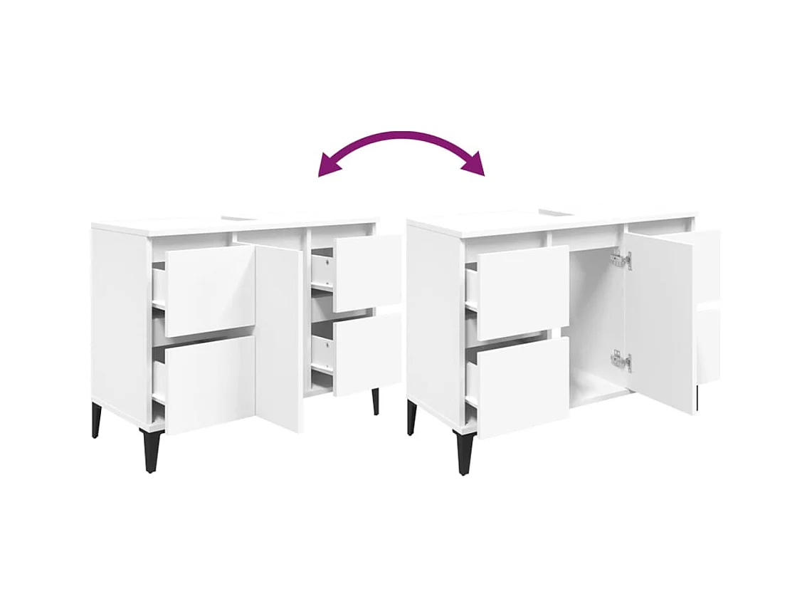 Mueble para lavabo mueble lavabo 80 x 33 x 60 cm madera contrachapada blanco 02_0006810