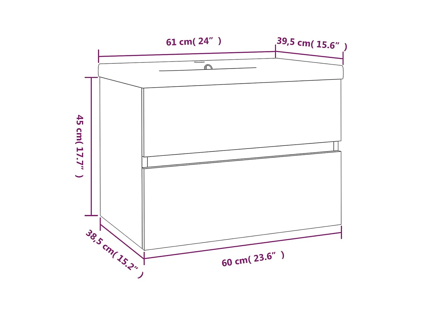 Base lavabo 60 x 38,5 x 45 cm con vasca integrata multistrato rovere affumicato 02_0006875