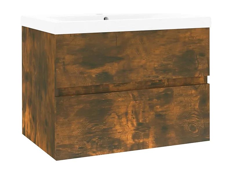 Mueble bajo lavabo 60 x 38,5 x 45 cm con lavabo integrado madera contrachapada de roble ahumado 02_0006875