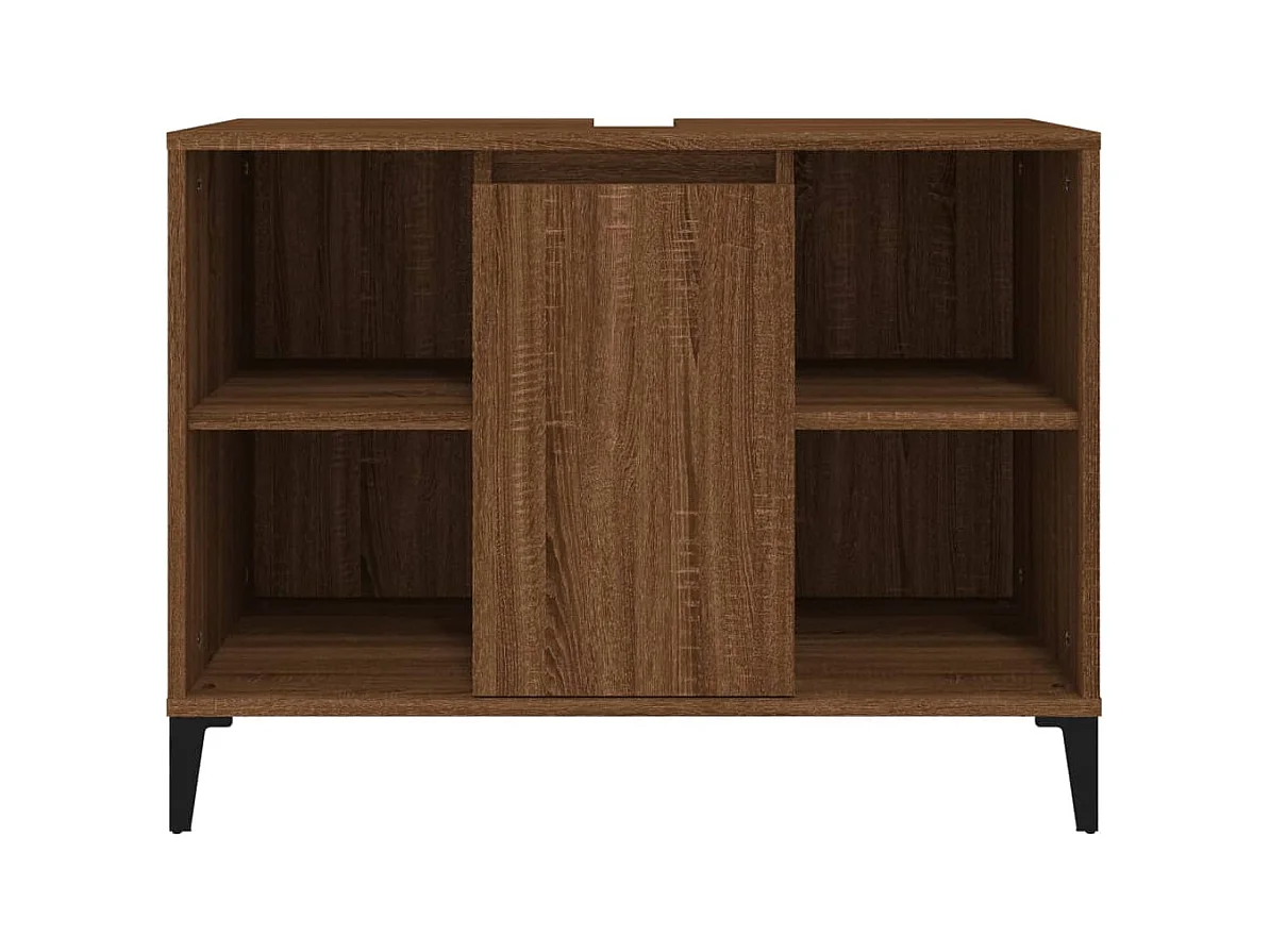 Móvel para pia de banheiro 80 x 33 x 60 cm madeira maciça marrom 02_0006826