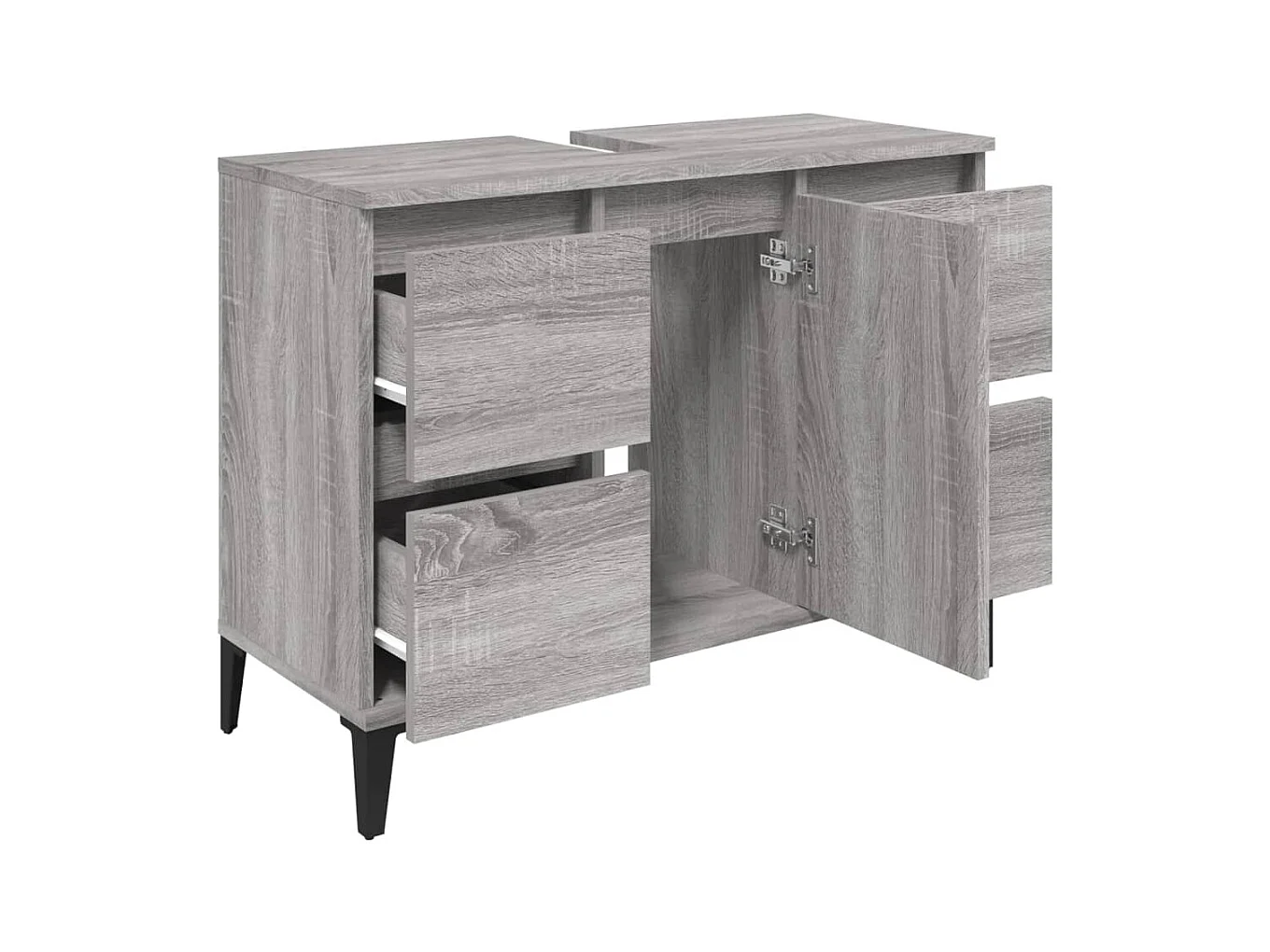 Móvel para pia de banheiro 80 x 33 x 60 cm madeira engenharia cinza 02_0006849