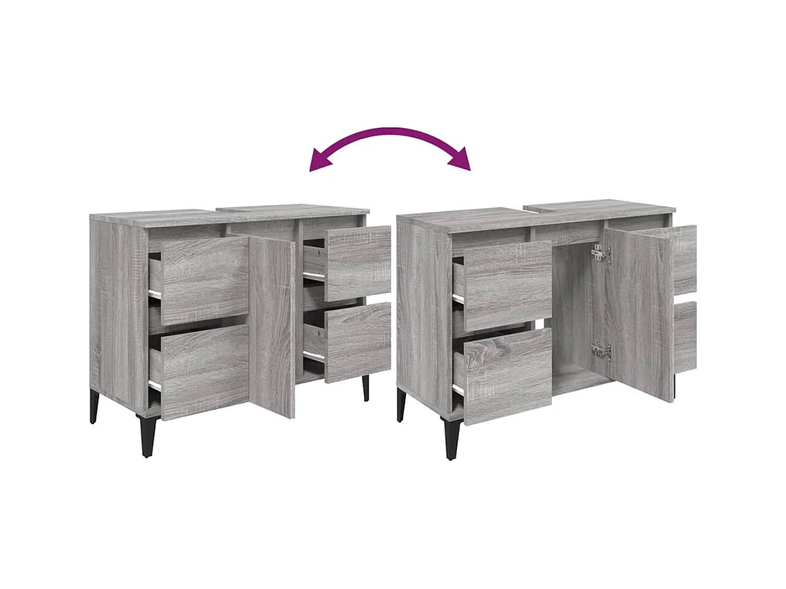 Móvel para pia de banheiro 80 x 33 x 60 cm madeira engenharia cinza 02_0006849