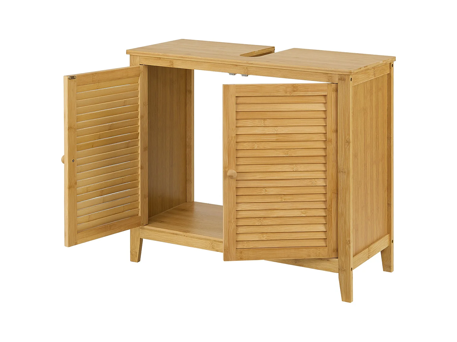 Móvel lavatório com 2 portas 60 x 67 x 30 cm bambu 03_0007738