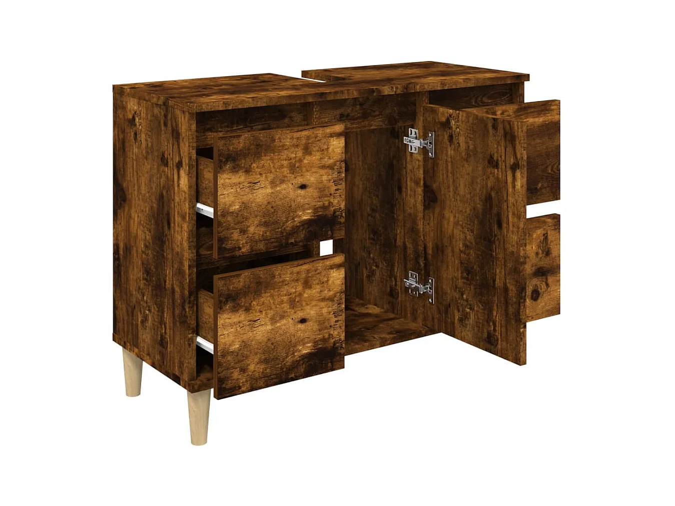 Mobile lavabo sottolavabo 80 x 33 x 60 cm in derivati ​​del legno rovere affumicato 02_0006820